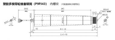 電動(dòng)輥筒 塑膠多楔帶輪錐套輥筒（P9PJ43） 內螺紋 （可配置